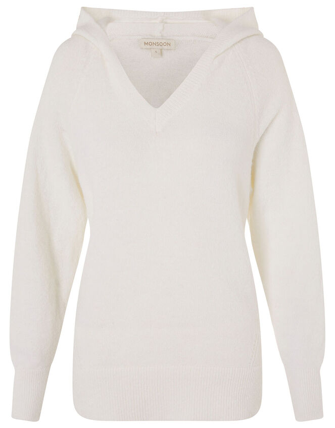 LOUNGE Lola Hooded Jumper, Ivory (IVORY), large