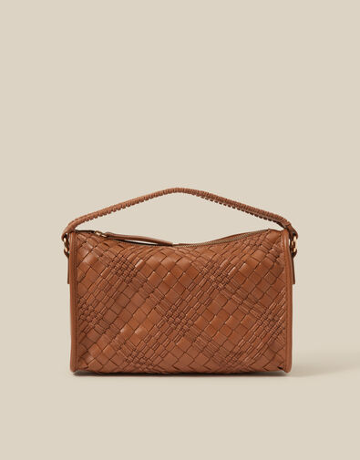 Bertie Woven Leather Crossbody Bag, , large
