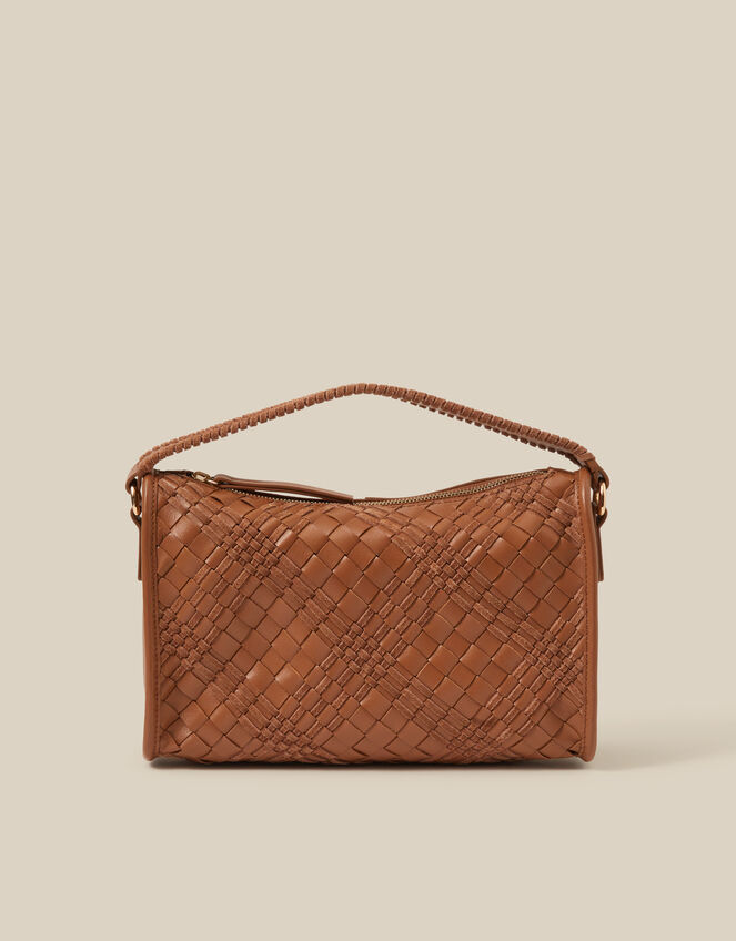 Bertie Woven Leather Crossbody Bag, , large