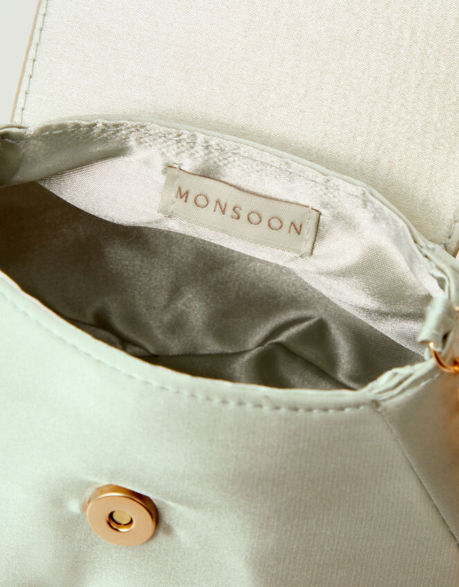 Corsage Satin Bag, Green (SAGE), large