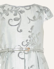 Mira Jacquard Dress, Silver (SILVER), large
