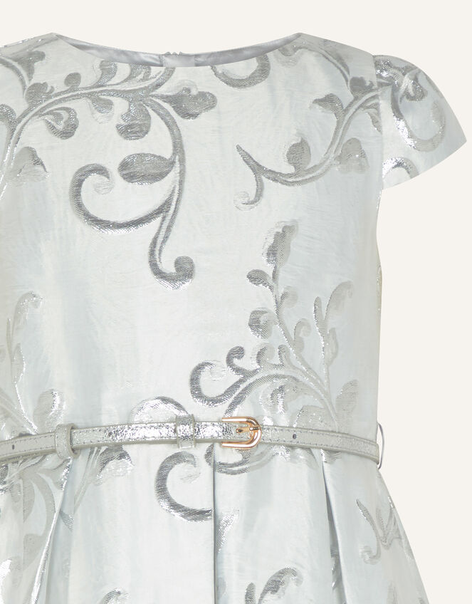 Mira Jacquard Dress, Silver (SILVER), large