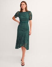Megan Rose Lace Midi Dress, Green (DARK GREEN), large