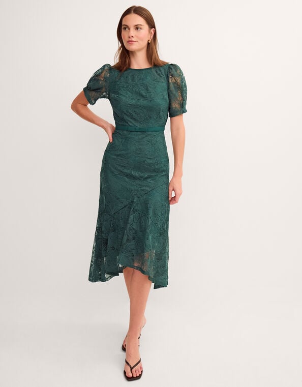 Megan Rose Lace Midi Dress, Green (DARK GREEN), large