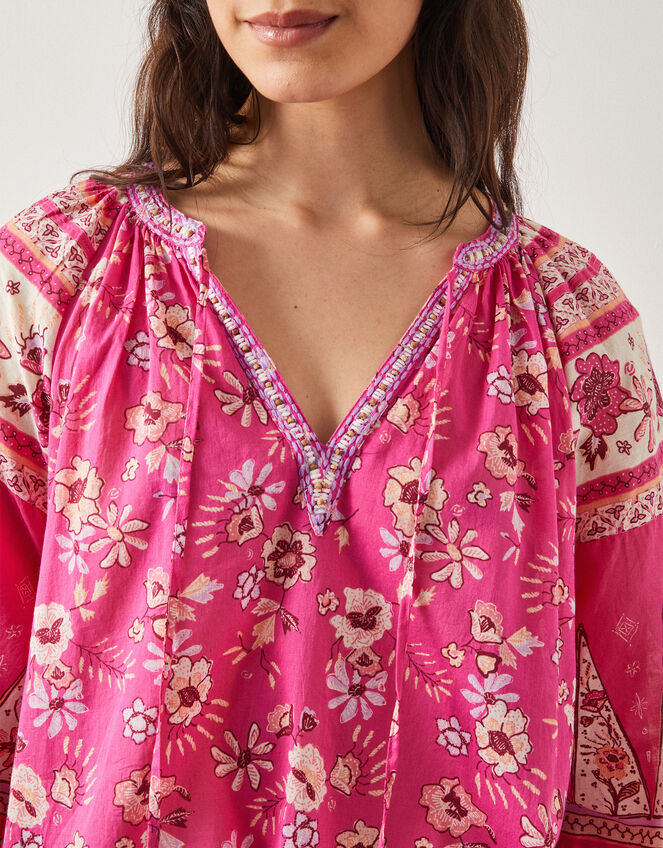 East Clementine Embroidered Floral Blouse, Pink (PINK), large