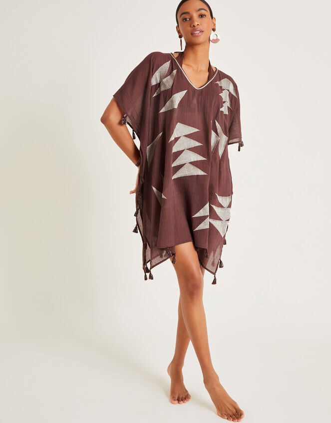 Patti Embroidered Kaftan, Brown (BROWN), large