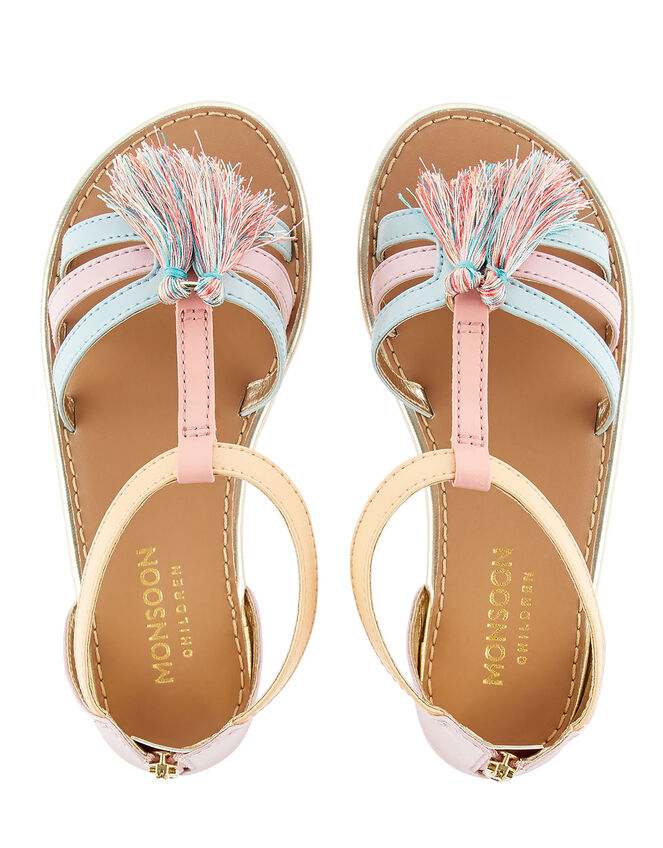 Rainbow Tassel Sandals, Multi (MULTI), large