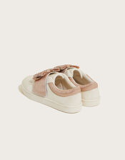 Dazzle Bow Velcro Trainers, Ivory (IVORY), large