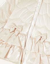 Baby Padded Satin Coat, Natural (CHAMPAGNE), large
