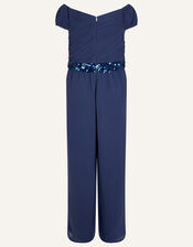 Abigail Bardot Prom Jumpsuit, Blue (NAVY), large