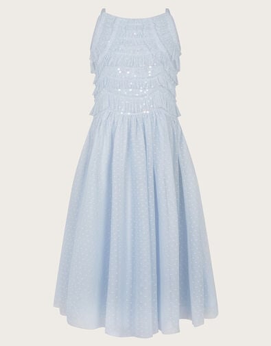 Ruffle Sequin Truth Dress, Blue (PALE BLUE), large