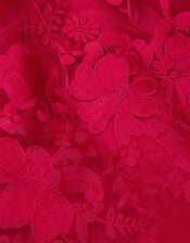 Alicia Lace Embroidered Party Dress, Red (RED), large