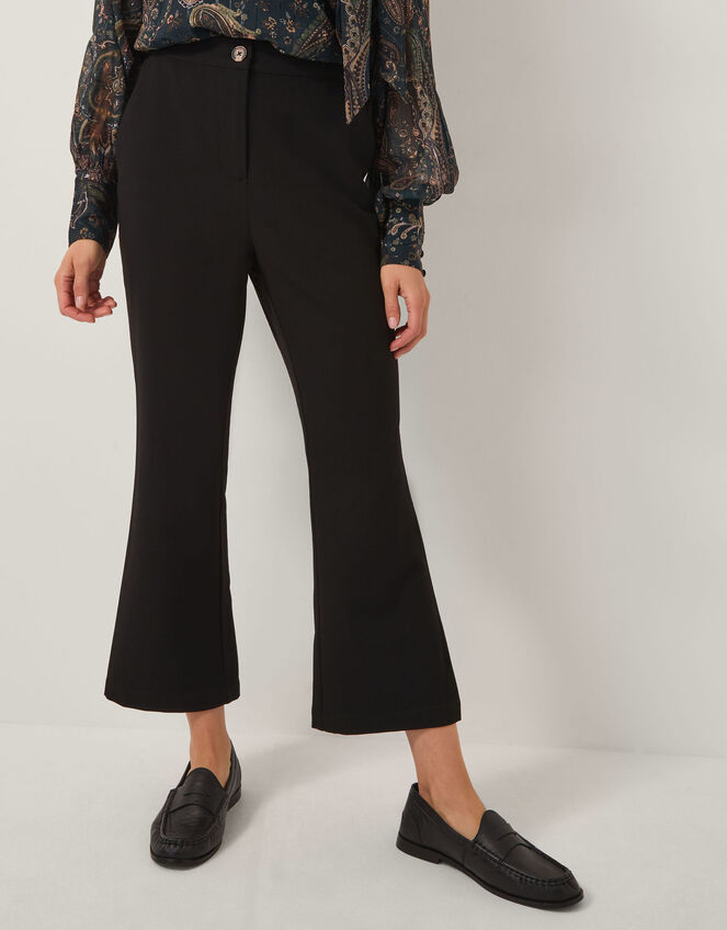 Blake Crop Flare Trousers, Black (BLACK), large