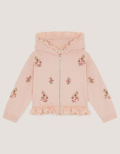 Floral Embroidered Broderie Hoodie, Pink (PINK), large