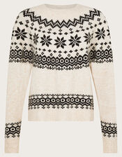 Fin Fair Isle Jumper , Ivory (IVORY), large