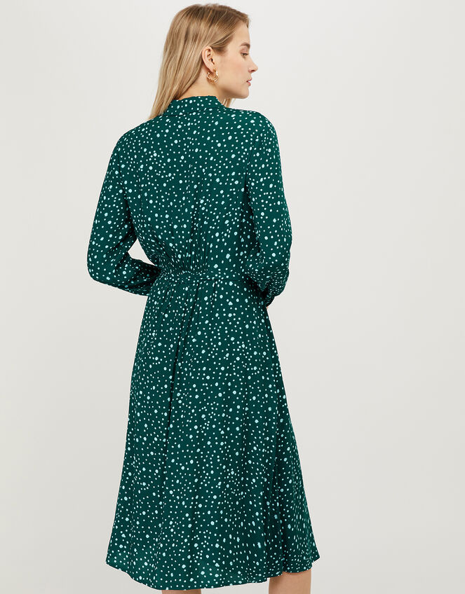 Sally Spotted Shirt Dress with Sustainable Viscose, Green (GREEN), large
