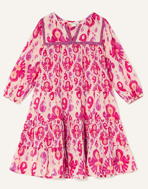 MINI ME Tiered Print Dress, Red (RED), large