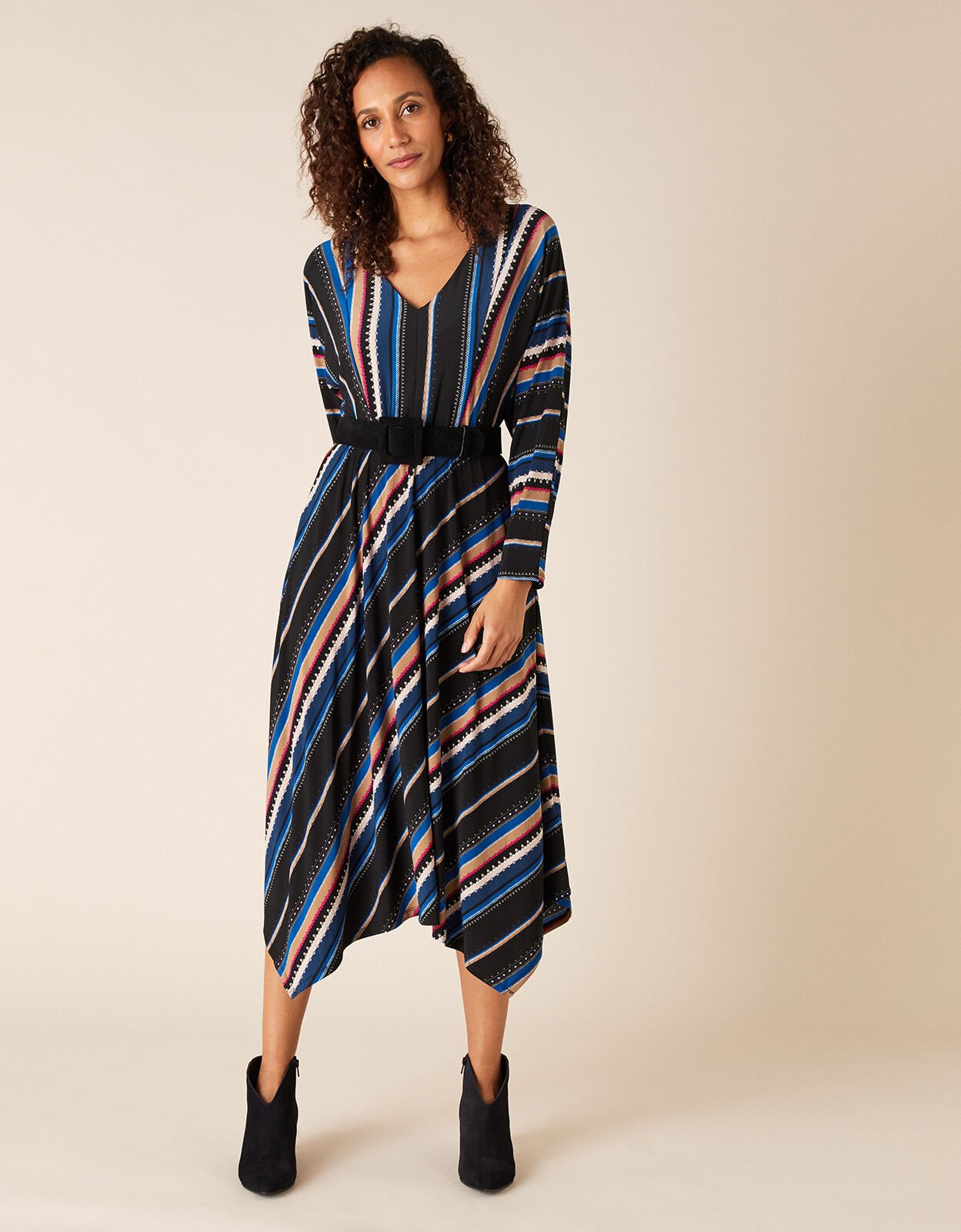 Monsoon striped dress hotsell