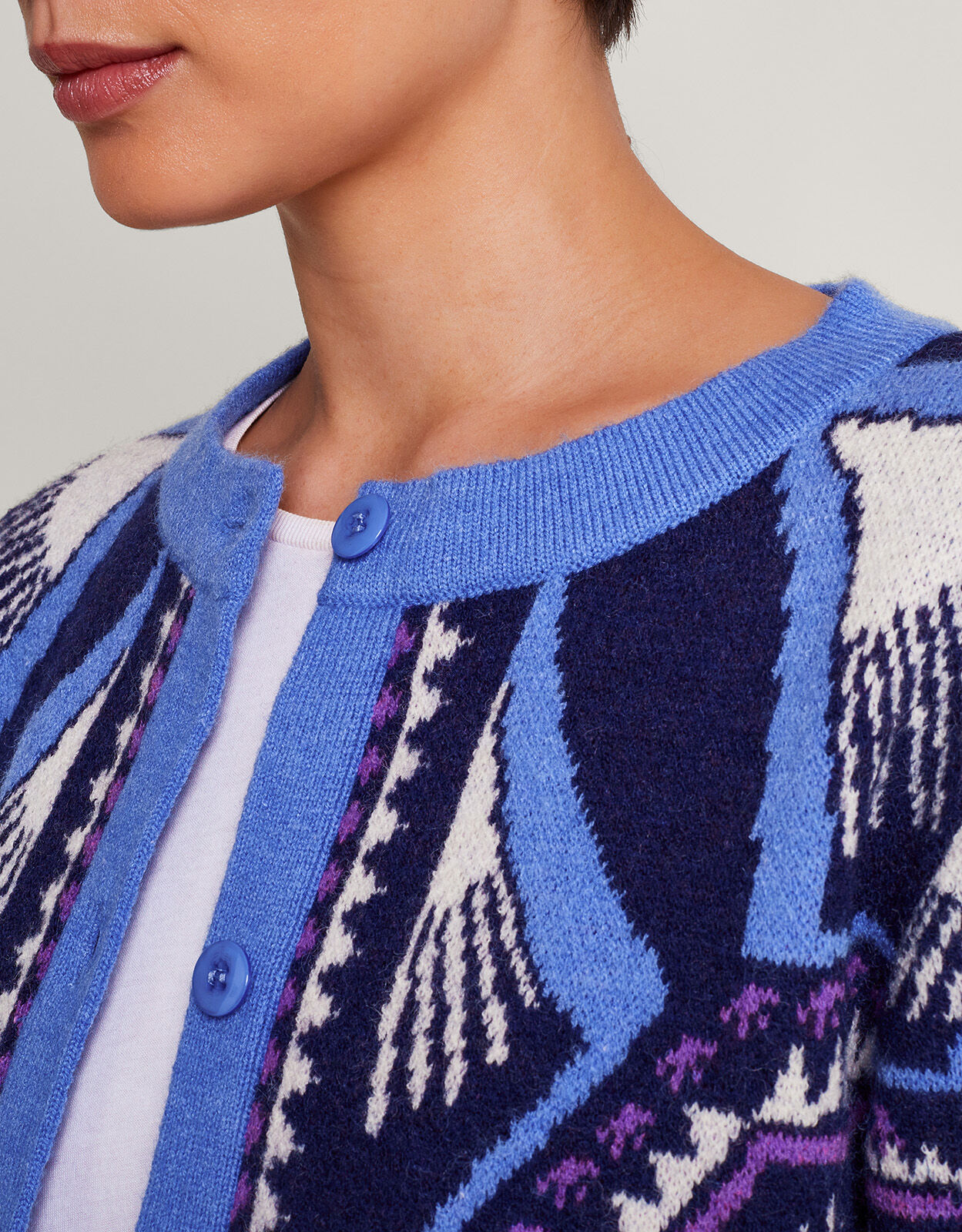Elsie Print Cardigan Blue Cardigans Monsoon UK