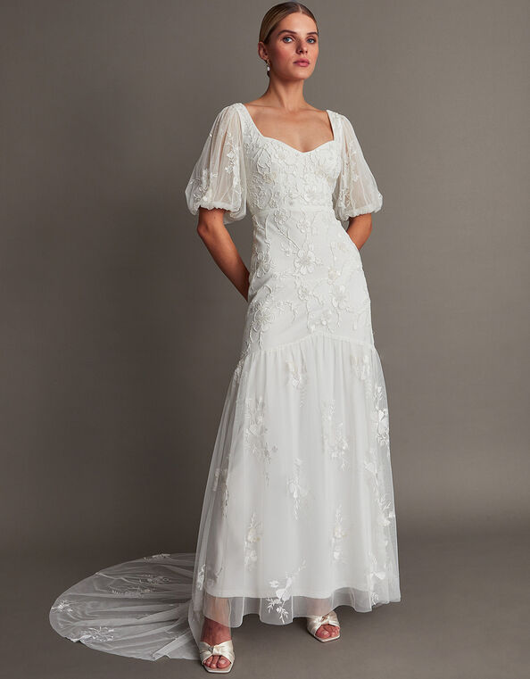 Violet Embellished Bridal Dress, Ivory (IVORY), large