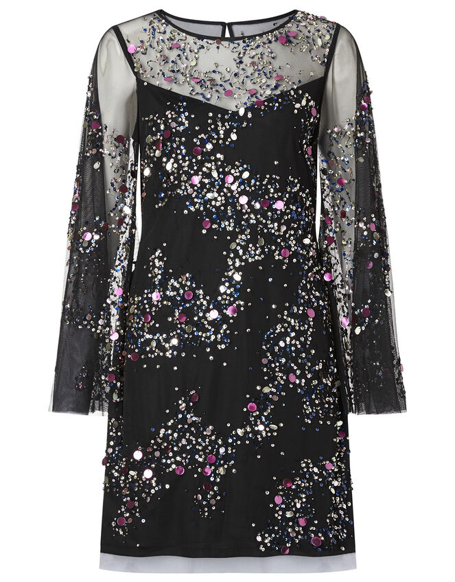 Freyja Sequin Tunic Dress, Black (BLACK), large