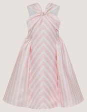Marney Stripe Duchess Party Dress, Pink (PINK), large