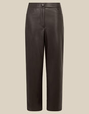 Libby Faux Leather Straight Leg Trousers, Black (BLACK), large
