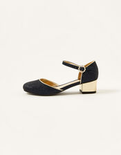 Shimmer Two-Part Heels, Blue (NAVY), large