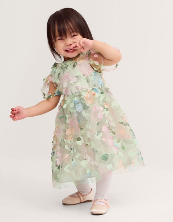 Baby Eliza Floral Appliqu&eacute; Party Dress, Multi (MULTI), large