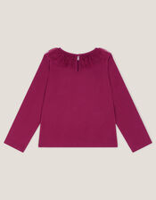 Christmas House Embellished Long Sleeve Top, Red (BURGUNDY), large