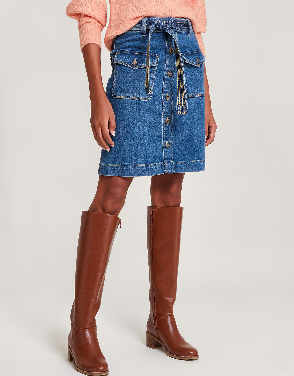 Sustainable denim cheap skirt