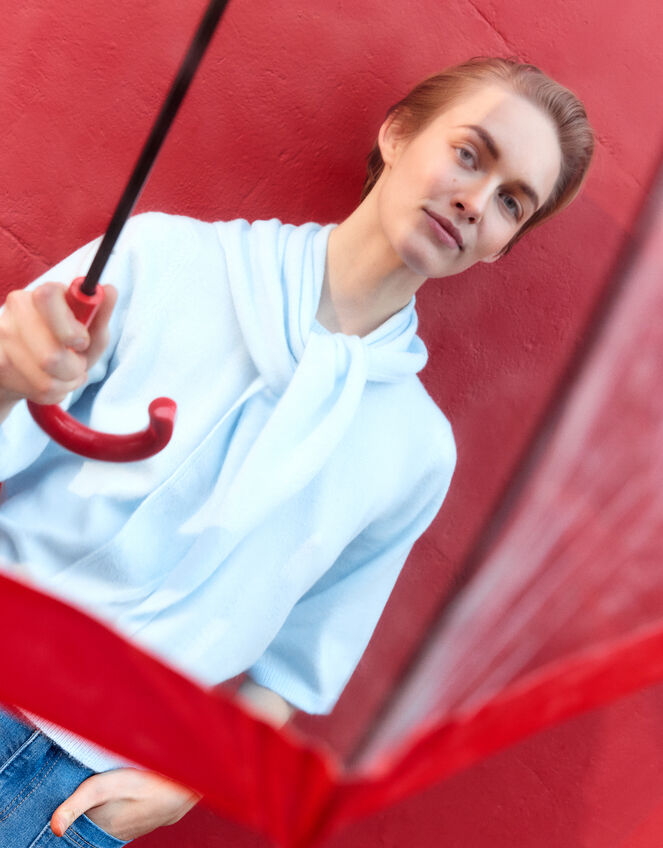 Sadie Scarf Knit Jumper Blue