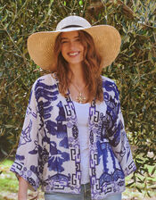 One Hundred Stars Giant Willow Print Short Kimono, , large