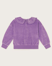 Velour Collar Top, Purple (PURPLE), large