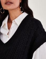 Knit Tabard , Black (BLACK), large