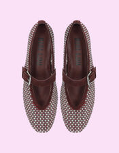 Bibi Lou Stud Mesh Ballet Flats, Red (BURGUNDY), large