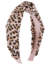 Leopard Knotted Headband, , large