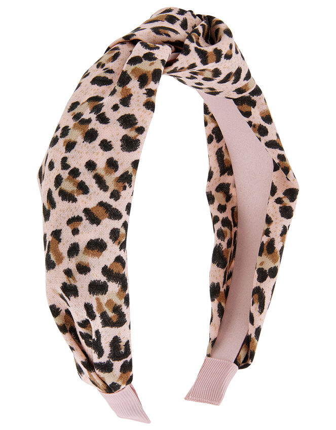 Leopard Knotted Headband, , large