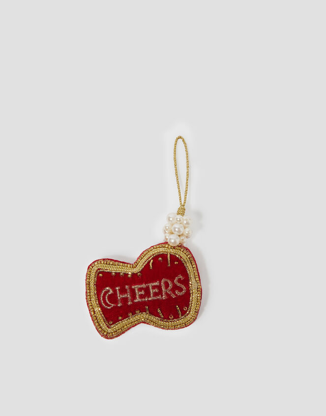 Champagne Cork Christmas Tree Decoration, , large
