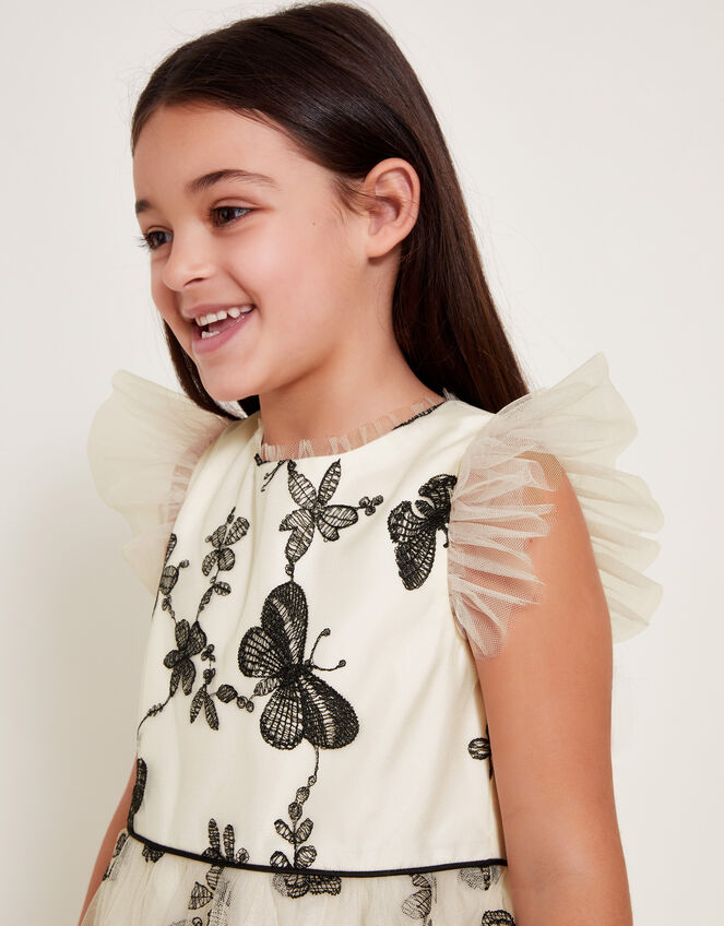 Savannah Monochrome Butterfly Dress, Ivory (IVORY), large