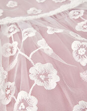 Pansy Embroidered Tulle Dress, Pink (PINK), large