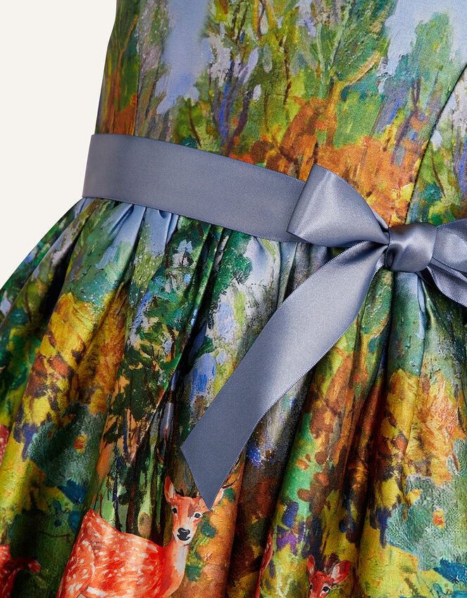 Woodland Satin Print Dress , Multi (MULTI), large