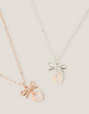 Bow Heart Pendant Necklace Gift Set, , large