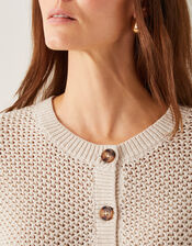 Saya Crochet Short Sleeve Cardigan, Ivory (IVORY), large