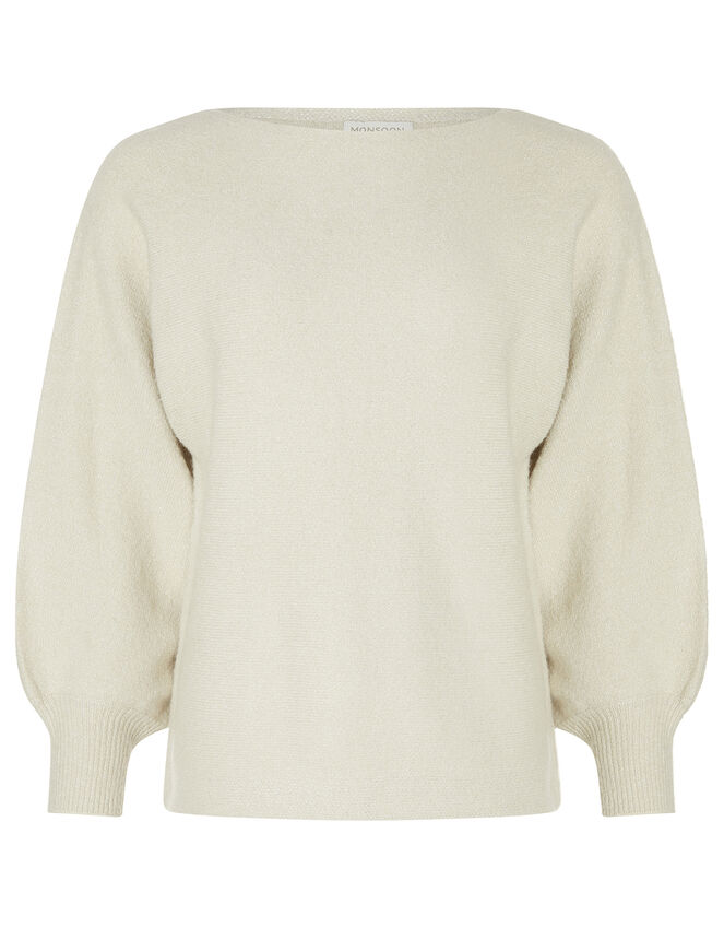 Shimmer Knit Jumper, Silver (SILVER), large