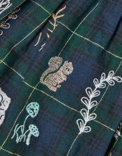 Baby Embroidered Tartan Dress, Blue (NAVY), large