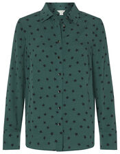 Star Print Shirt with LENZING™ ECOVERO™, Green (GREEN), large