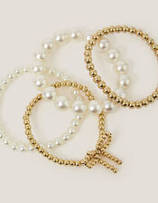 4-Pack Bow Beaded Bracelets, , large