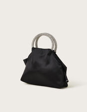 Bow Dazzle Handle Bag, Black (BLACK), large