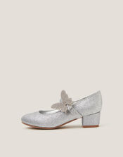 Butterfly Strap Glitter Heels, Silver (SILVER), large